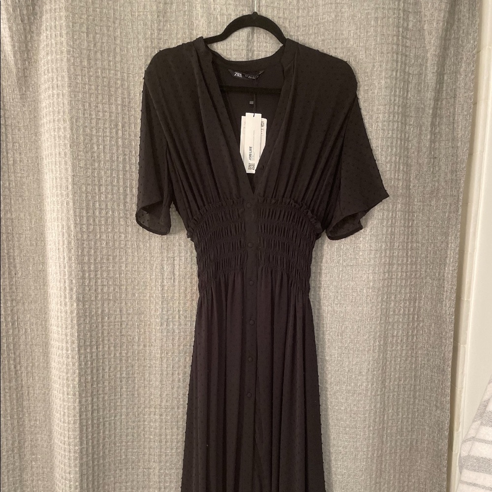 NWT Zara dotted mesh midi dress